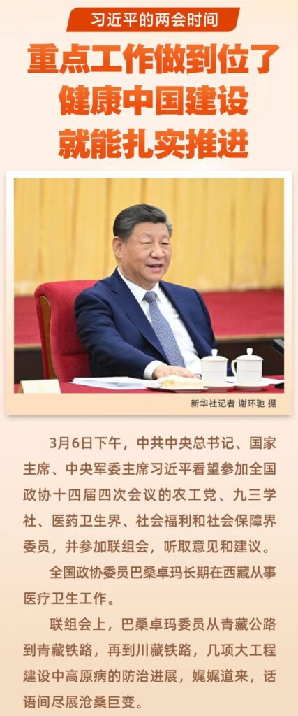 习近平的两会时间丨“重点工作做到位了，健康中国建设就能扎实推进”